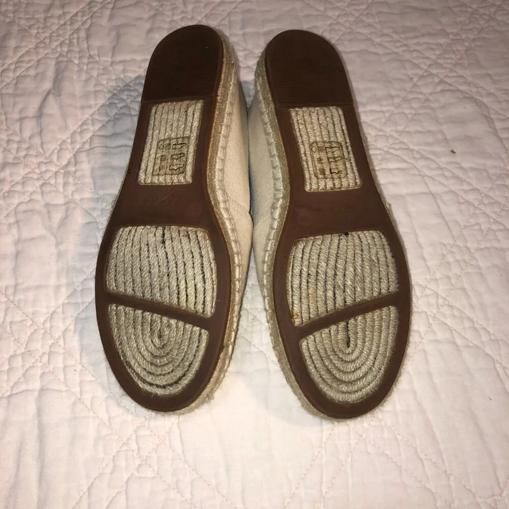 J Crew Canvas Espadrilles with Stitched Fruit Design, Size 9.5